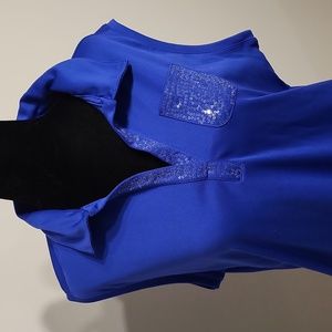 IZOD women’s Performance cool FX sleeveless shirt top collared royal blue sz XL